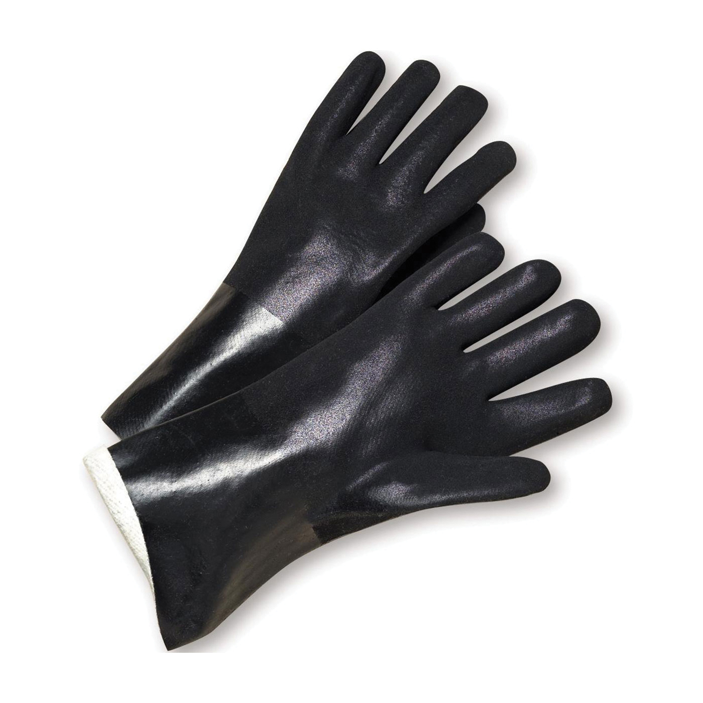 GLOVES CHEMICAL RESISTANT L PVC BK RGH