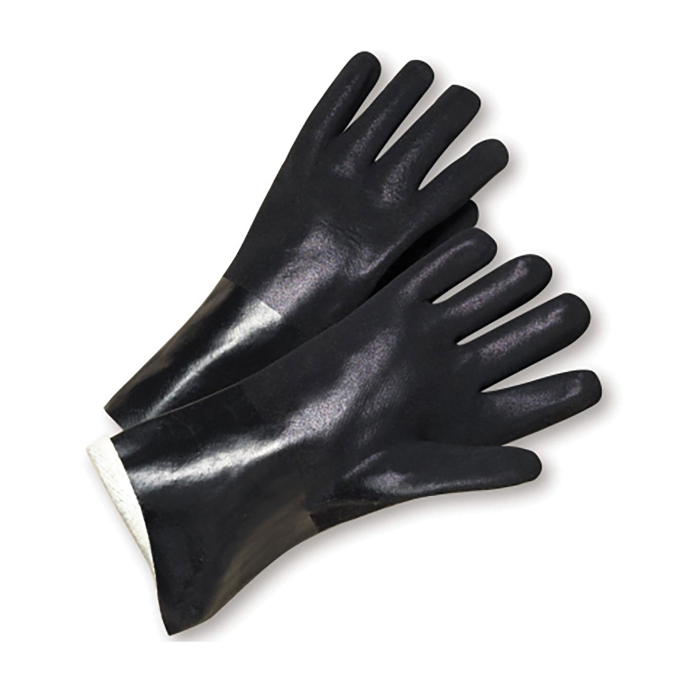 GLOVES CHEMICAL RESISTANT L PVC BK RGH
