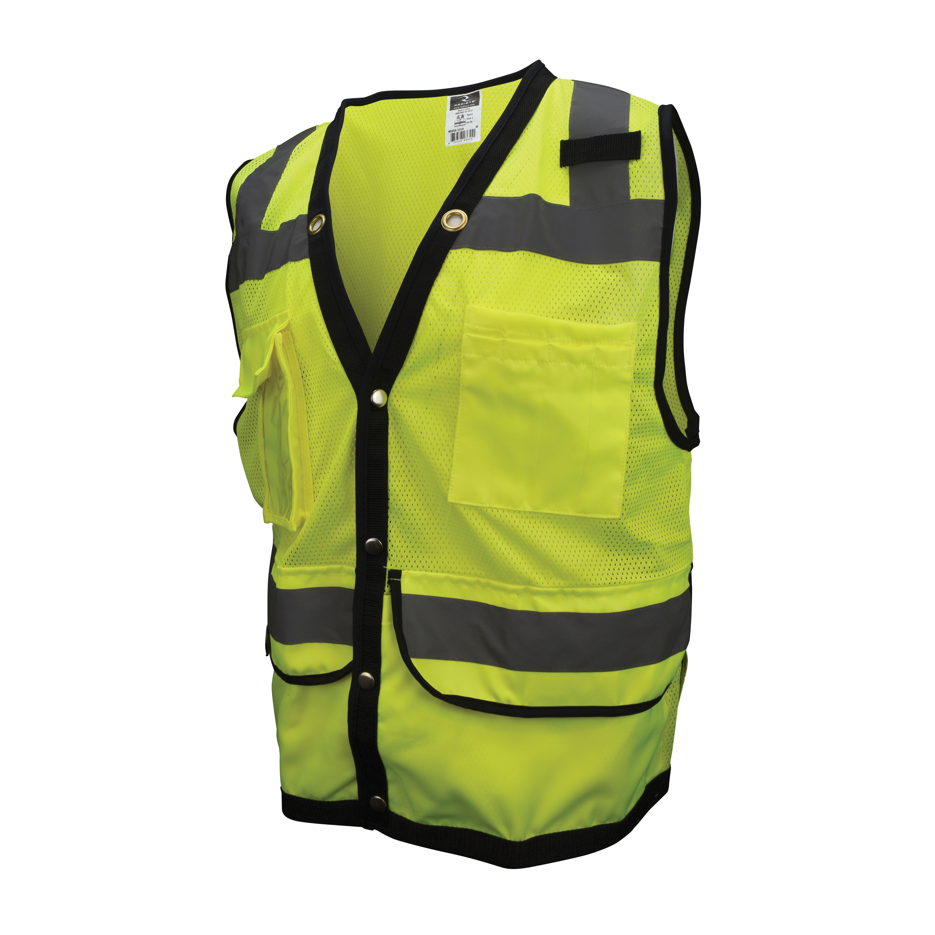 VEST SAF SURVEYOR 2XL HI-VIZ GRN SNAP 9