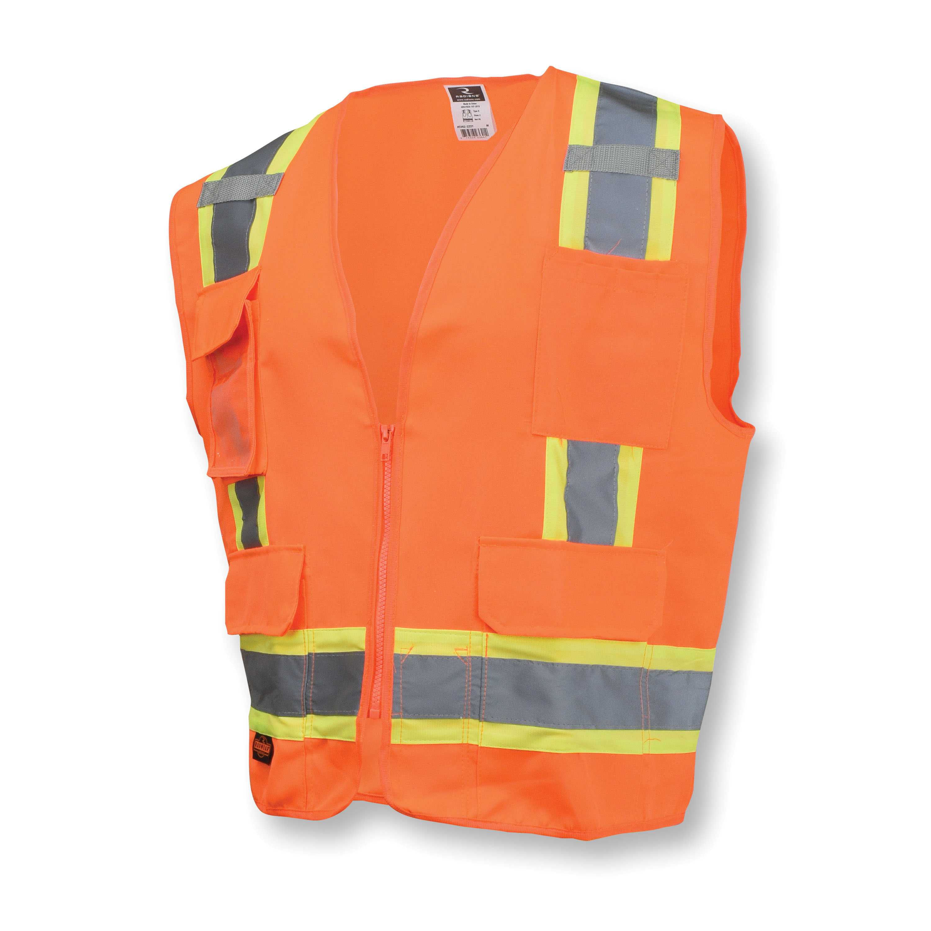 VEST SAF SURVEYOR 2XL HI-VIZ ORN ZIPPER