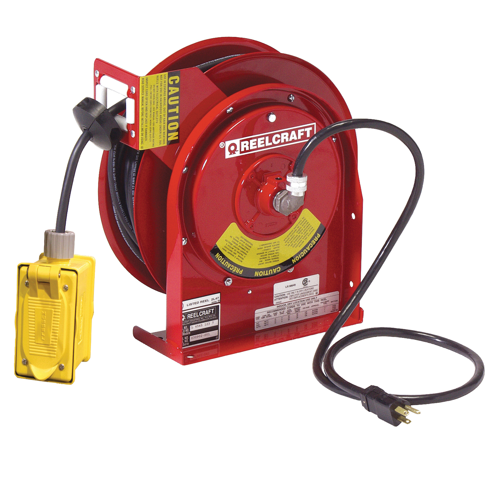 REEL CORD PWR 125VAC 20A 45FT 12AWG