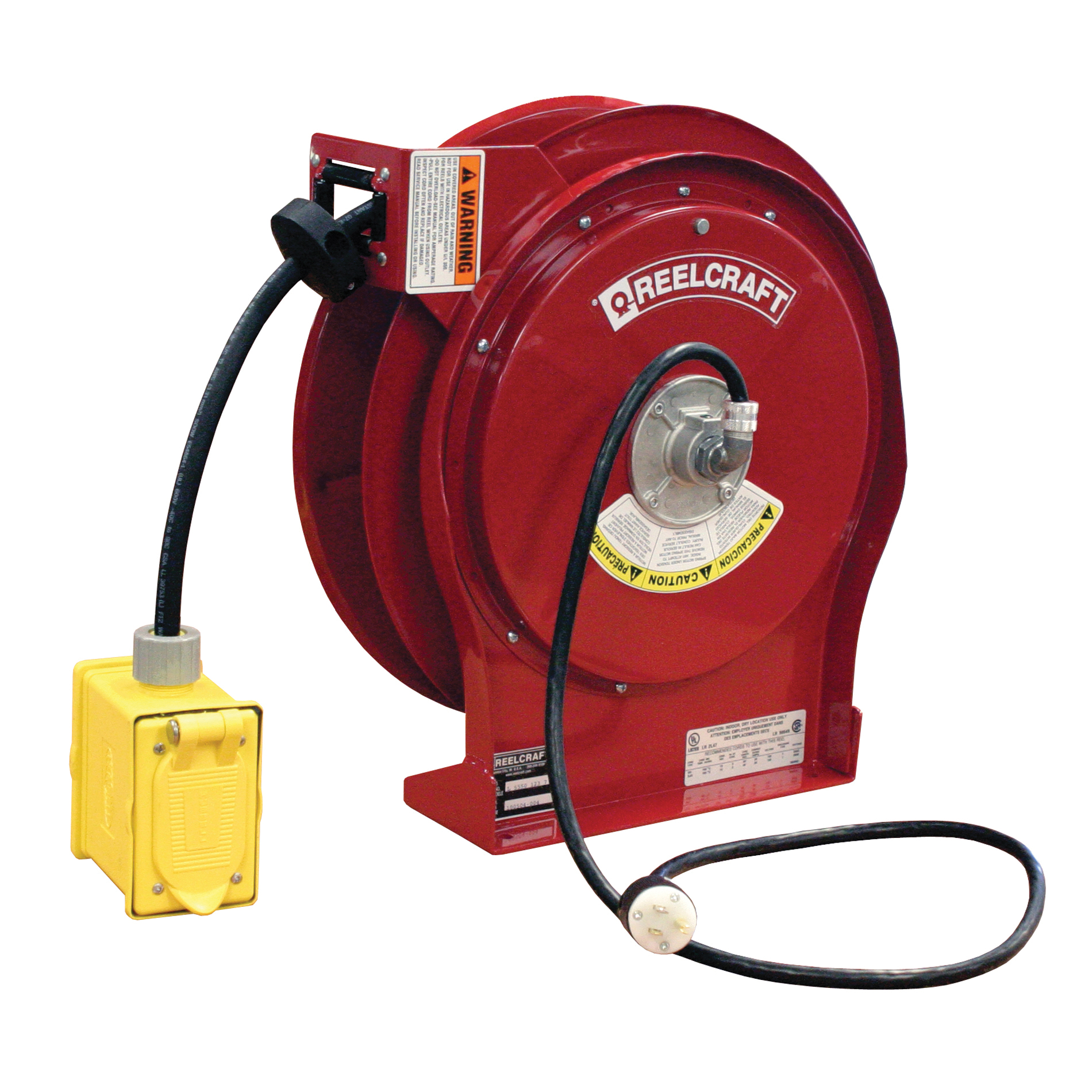 REEL CORD PWR 125VAC 15A 50FT 12AWG 2 BK