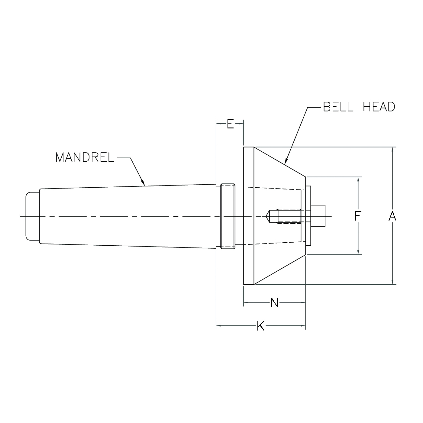5MT CENTER MANDREL W/NUT