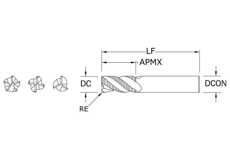 MILL END 1/4IN 3/4IN 3 1/4IN 2-1/2IN SPL