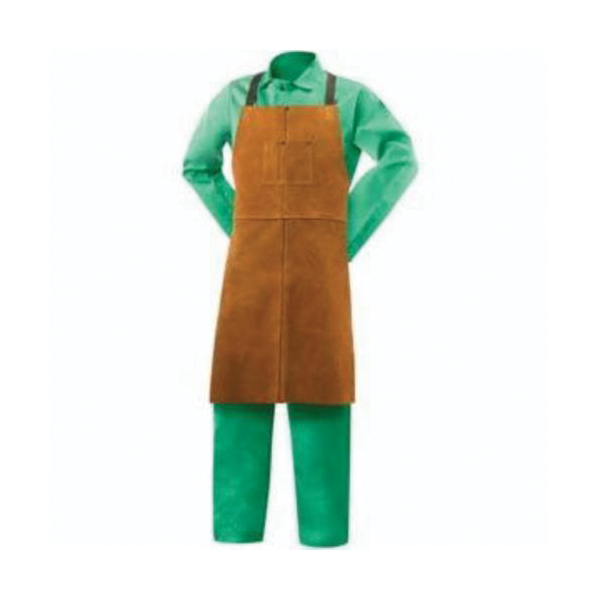 APRON BIB BR SIDE SPLIT COWHIDE LTHR