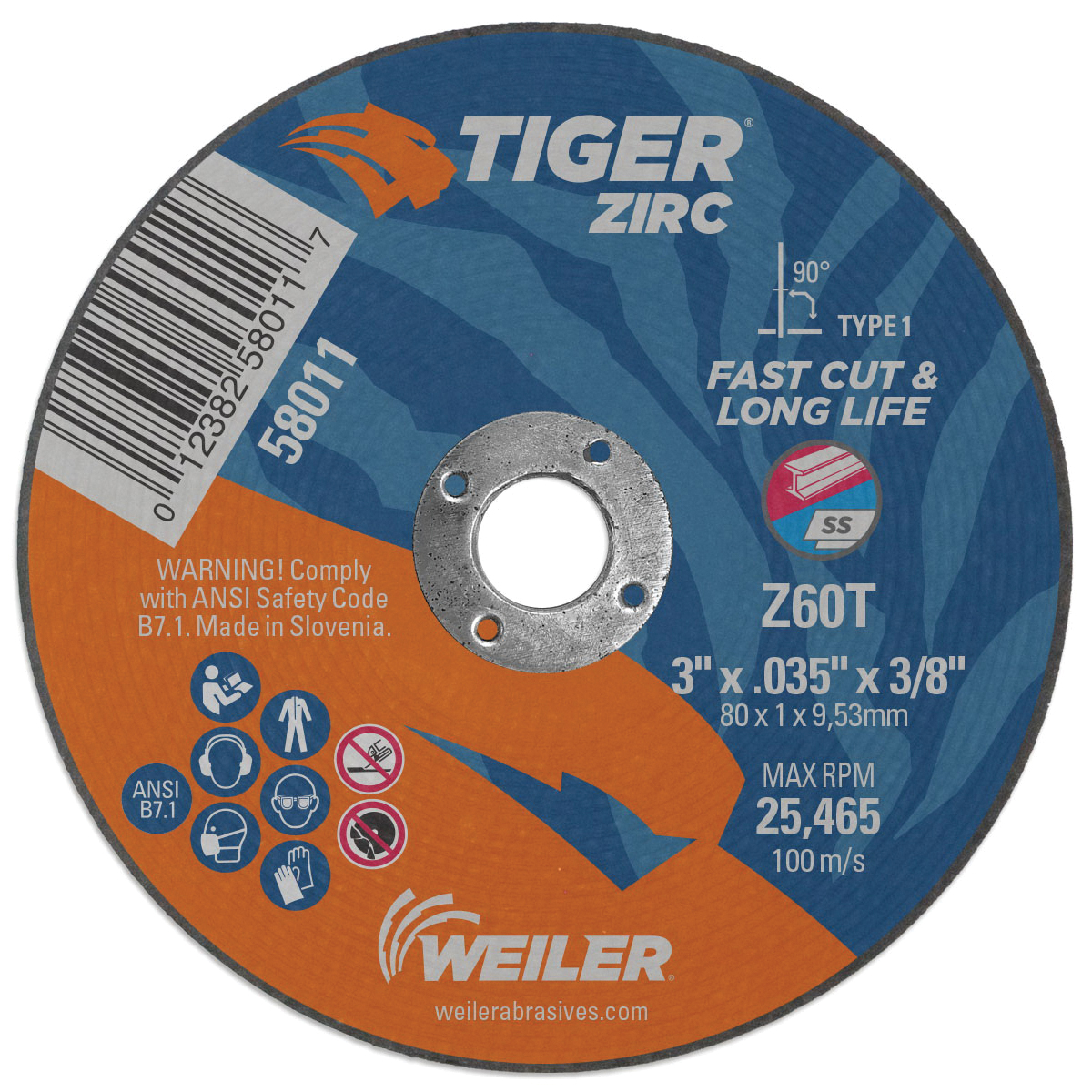 WHEEL CTG 3IN 0.035IN 3/8IN 60 FINE T