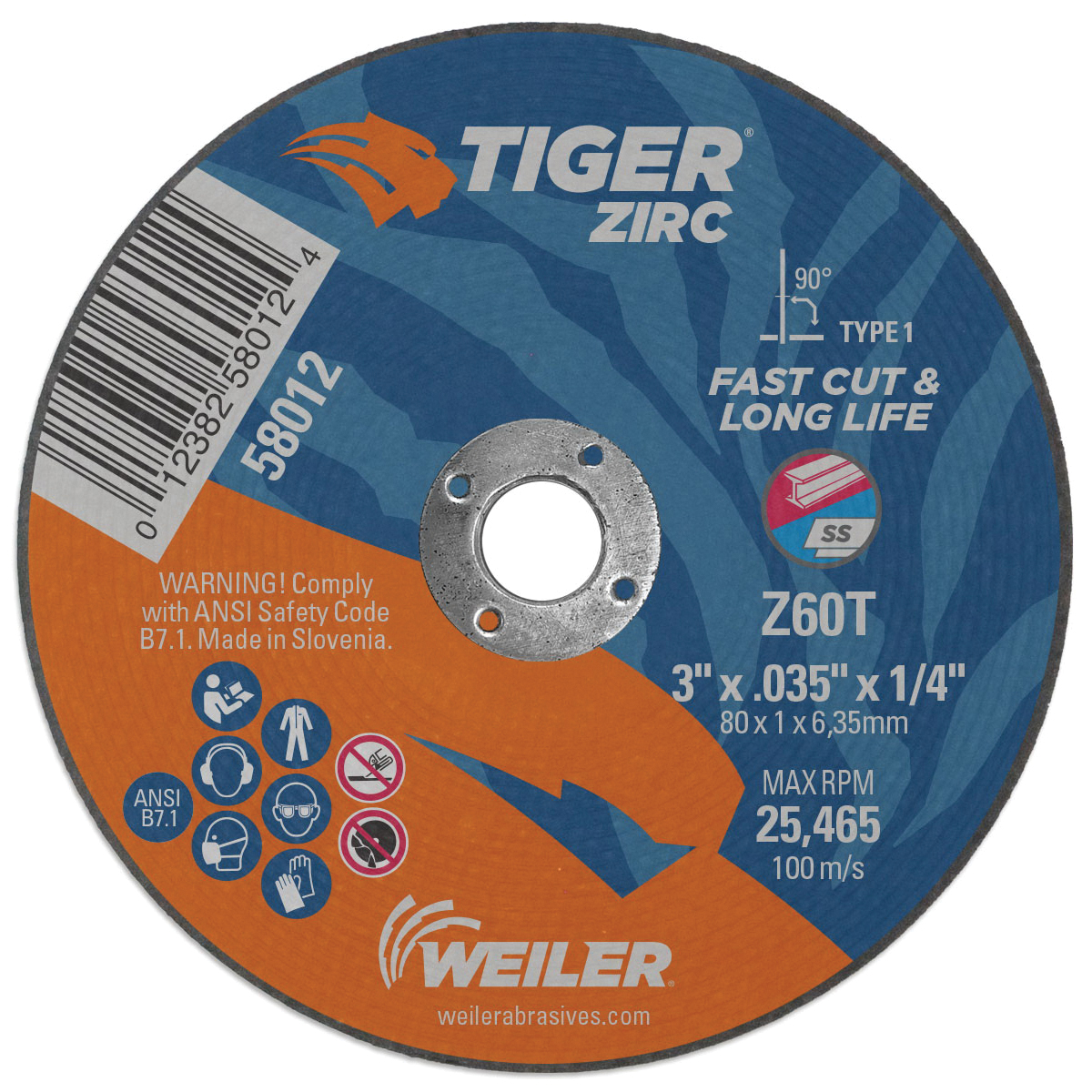WHEEL CTG 3IN 0.035IN 1/4IN 60 FINE T