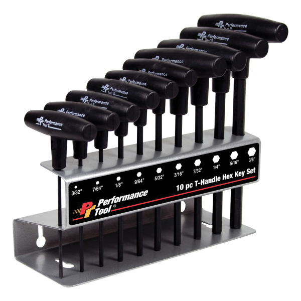 HEX KEY SET 10 3/32 TO 3/8IN T-HDL